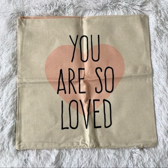 Nwt Set of 4 Boho Rustic Home Day Throw Love Themed Burlap Pillows 18”x18” - Picture 5 of 9